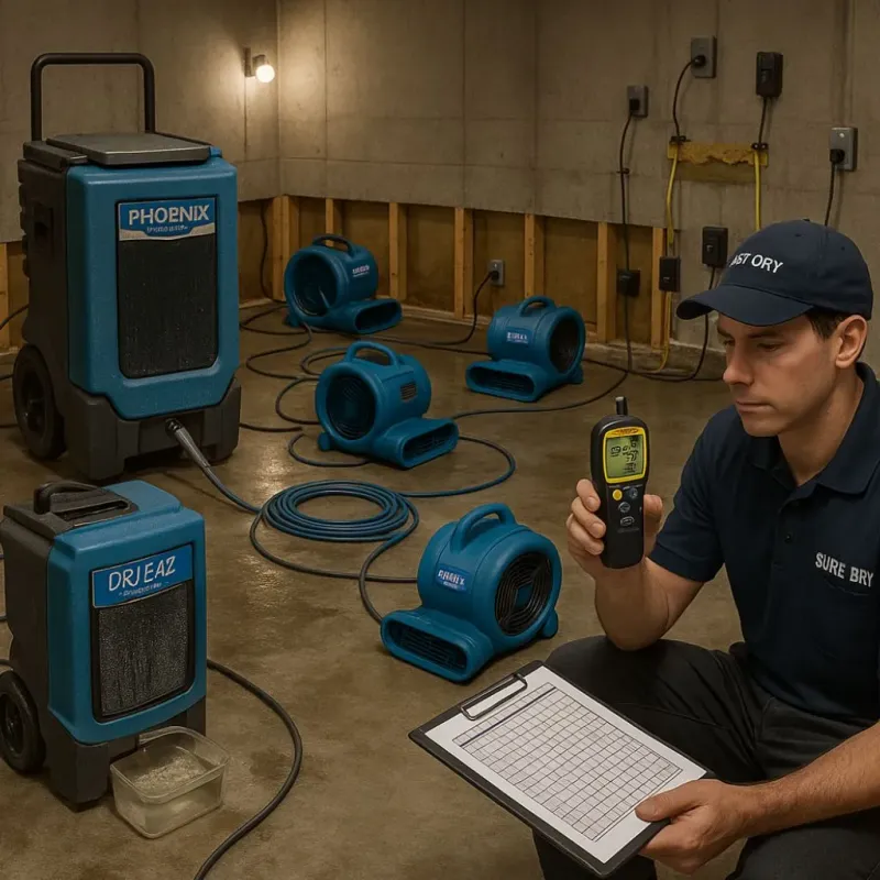 Structural Drying and Dehumidification process in Trenton, FL